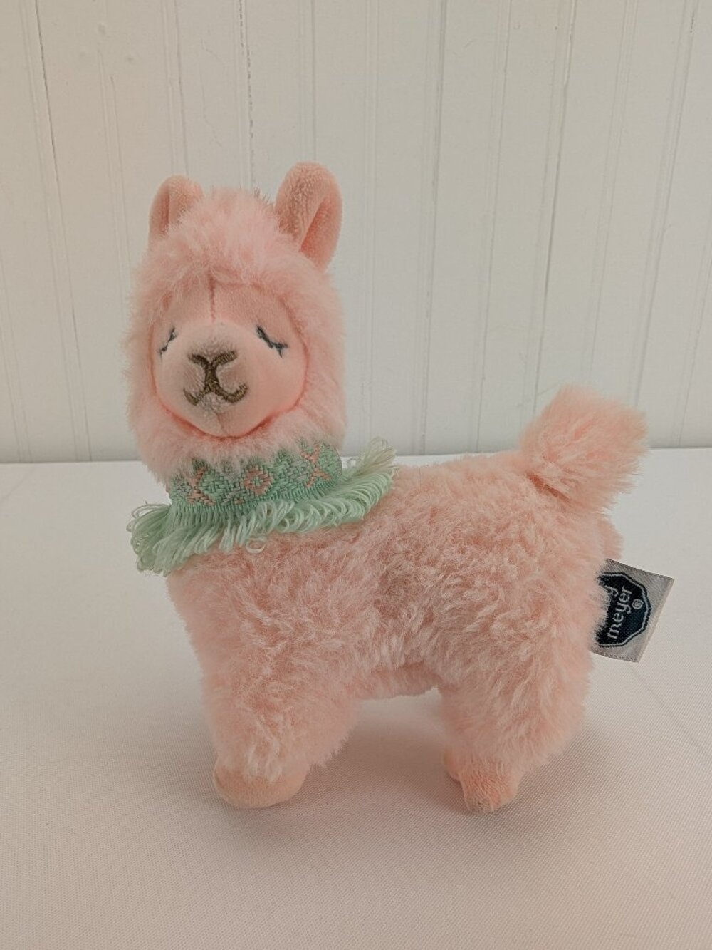 Mary Meyer Pink Lexi Llama Plush 6.5" Stuffed Animal Security Toy Green Neck
